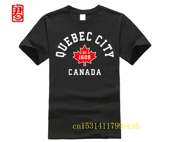 Квебек Сити Канада футболка с канадским флагом и кленовым листом, подарочная футболка, мужская футболка